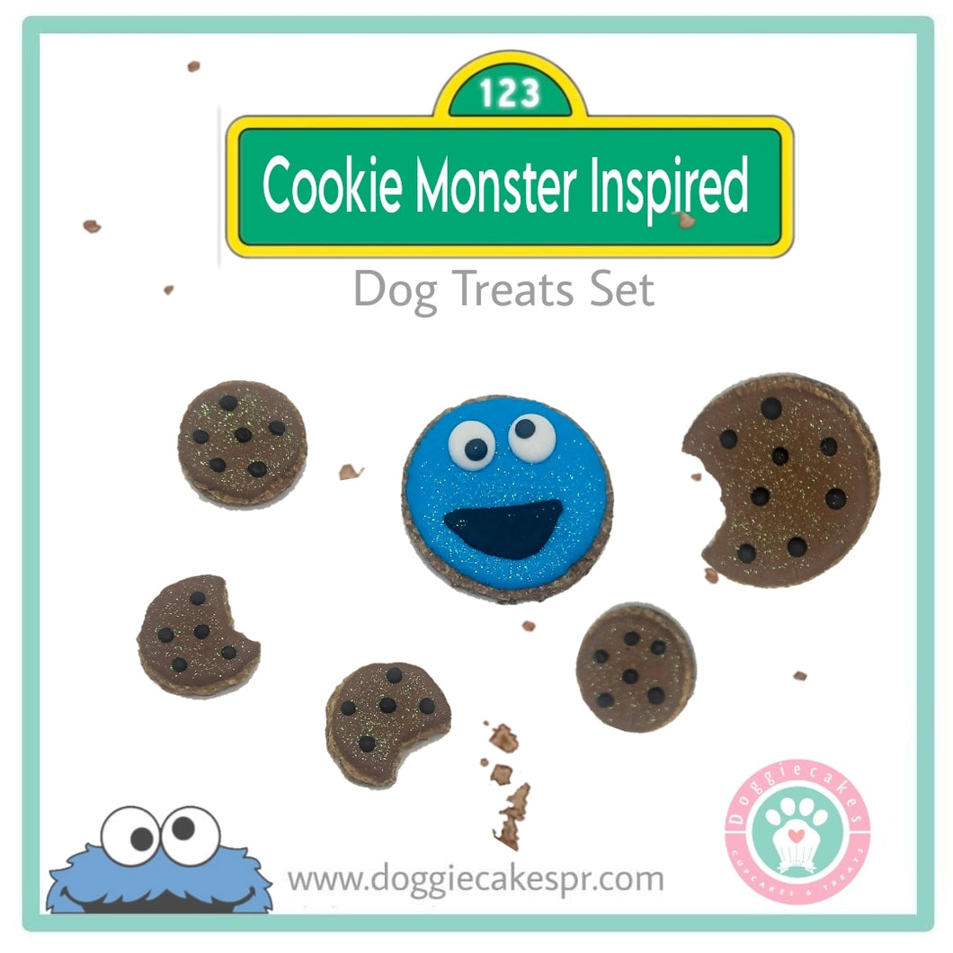 Cookie Monster Inspired Dog Treats Set